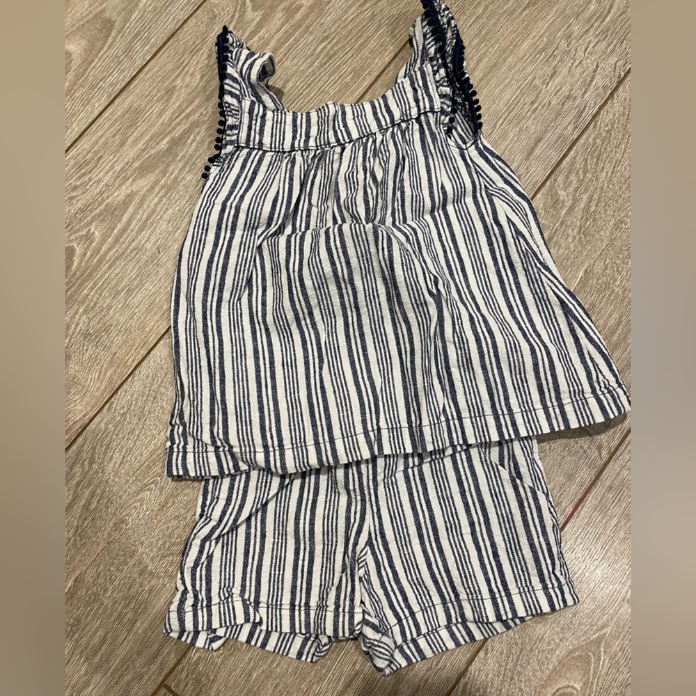 Blue and white shorts and tank stripe set 2T carters
